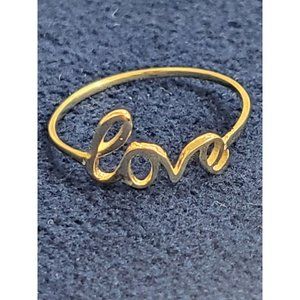 14k Gold Cursive Love Ring